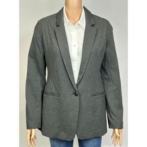 Banana Republic Blazer Women 6 Small Gray One Button Jacket NEW Work‎ Play